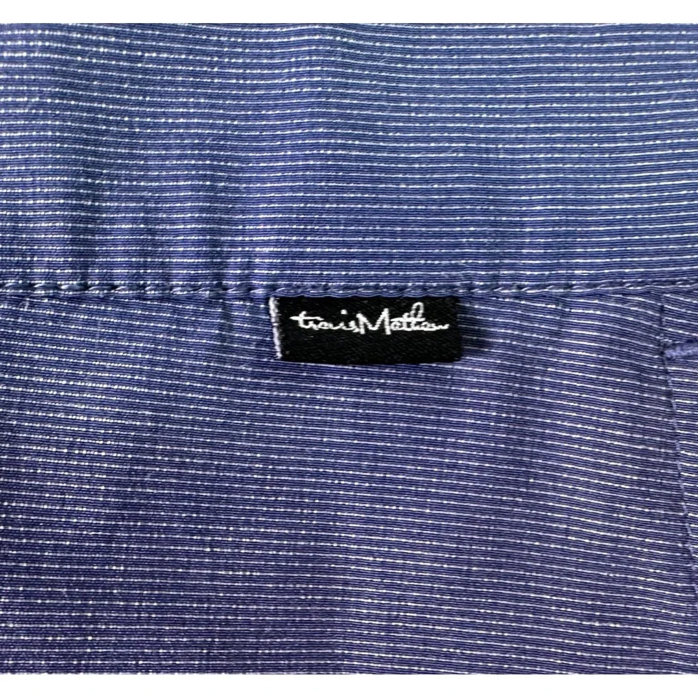 TravisMathew Golf Shorts Blue Heathered Stripe Performance Stretch Hybrid Men 33